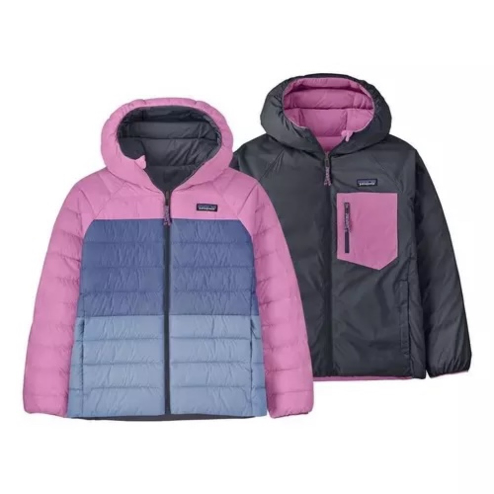 Kids Patagonia Reversible Down Sweater Hooded Jacket